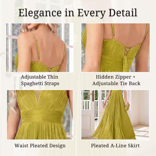 Image of Sexy Backless Maxi Formal Dress for Women with Sequin, Sleeveless Pleated Evening Gowns for Wedding and Cocktail