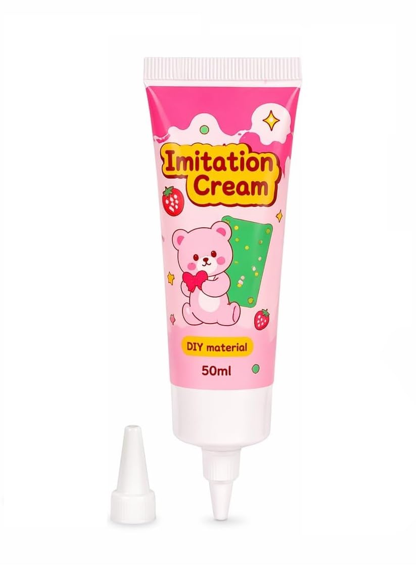 Levin Mini Imitation Whipped Cream DIY Craft Kit – 1PCS Cute Fake Whipped Cream Glue Tubes with Nozzles – Kawaii Slime & Squishy Decorating Set for Phone Cases (Randomcolor)-image-38
