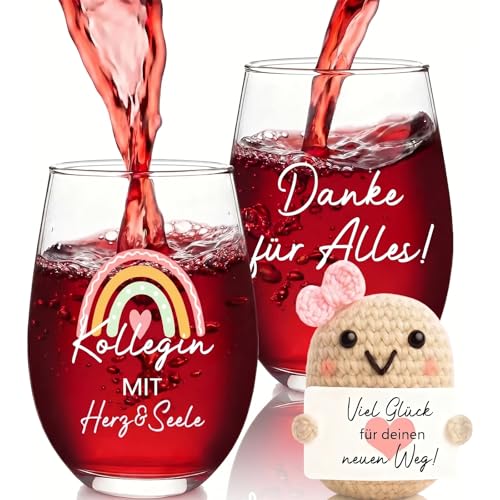 Wryzorix Abschiedsgeschenk Kollegen Jobwechsel,Geschenk für Kollegen,Abschied Kollegin für Mann Frau Kollege Freunde,Glücksbringer Gestrickte Kartoffel und Beidseitig Bedruckte Tasse 550ml