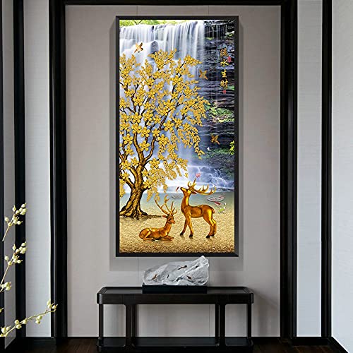 Peinture diamant cascade kit complet broderie grand format 80x220 cm