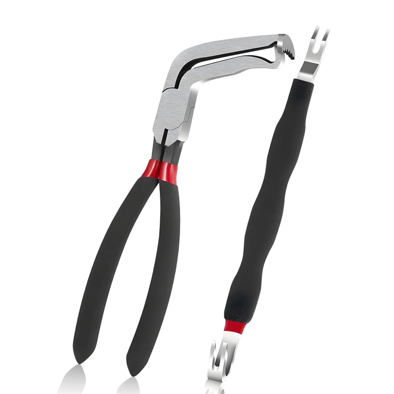 2Pcs Electrical Disconnect Plier 37980,8 inch 60 Degree Electrical Connector Pliers for Cars, 13120 Connector Separator, Fuel Line Hose Disconnect Tools with Anti-slip Handle, Push Tab Style Plugs