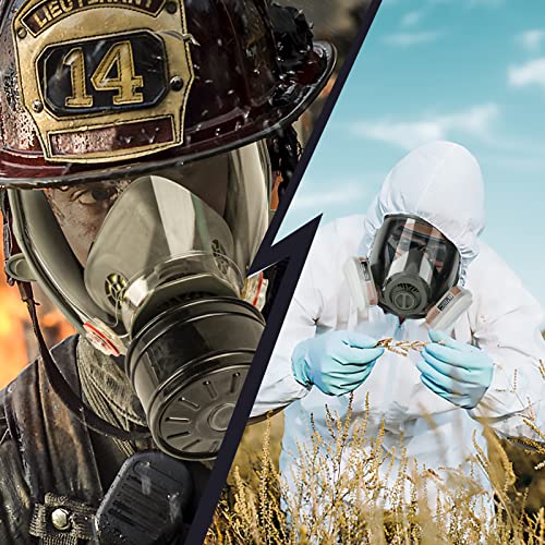 Amzyxuan Full Face Gas Mask, Gas Masks Survival Nuclear And Chemical With 40Mm Activated Carbon Filter, Reusable Respirator Mask For Gases, Vapors, Dust, Chemicals #TOP5
