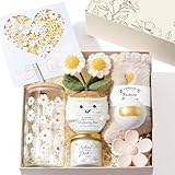 UNIVERTEN Geschenke für Frauen Freundin, Positive Kartoffel Geschenkset, Trinkgläser Geburtstagsgeschenk für Frauen, Mama, Schwester, Kollegin, Wellness Entspannung Geschenk mit Duftkerze