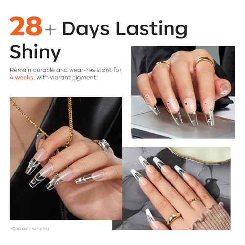 Image of modelones Solid Builder Gel for Nails, Clear Poly Nail Gel Extension Non-Sticky Gel Nail Polish Apply Upgraded 3D Art Sculpting Molding Starter-friendly 50g