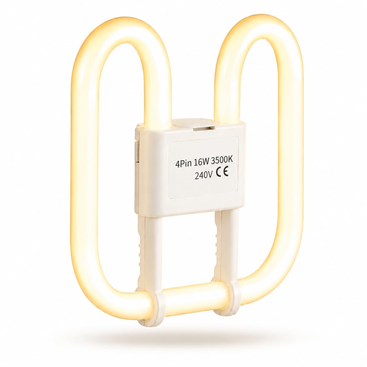 Uduvva 16W 2D Warm White 3500K 4 Pin GR10Q Light Bulb, Square Butterfly Fluorescent Lamp, Energy Saving and Long Life Flush Ceiling Light Replacement, for Compact Spaces, Office & Home Lighting