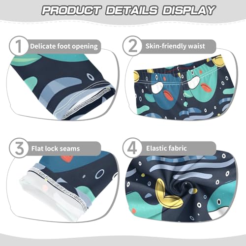 Bolaz Toddler Girls Leggings Printed Yoga Pants Leggings Blue Green Whale for Kids3