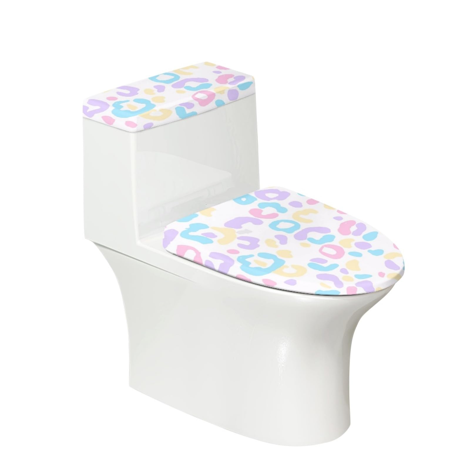 Custom Toilet Lid Cover and Toilet Tank Cover Set of 2 Pcs, Personalized Toilet Seat Cover Set of 2, Add Your Design Customized Toilet Seat Cover with Elastic Edges, Fits Most Toilet Tanks and Lids