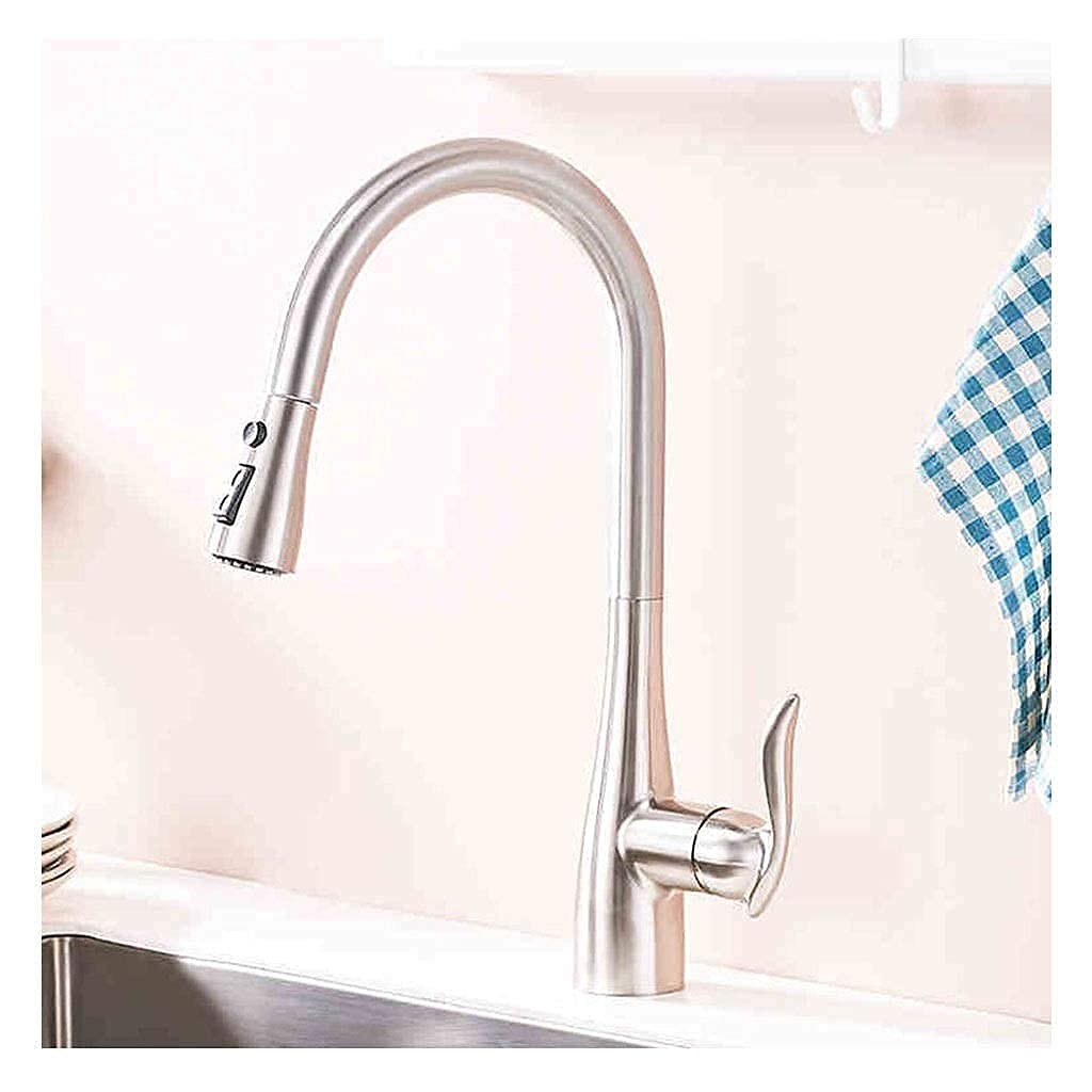 Mitigeur de robinet de cuisine moderne au design épuré en nickel brossé durable