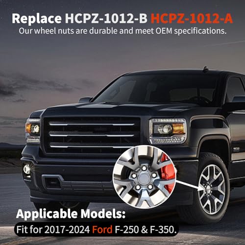 Image of 32PCS M14x1.5 Lug Nuts Fit for 2017-2024 Ford F250 F350 Super Duty Replace HCPZ-1012-A HCPZ-1012-B - Wheel Accessories Parts Set (Chrome)