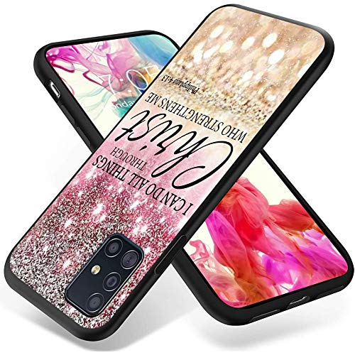 Compatible with Samsung Galaxy A71 4G Case (Not for 5G),Liquid Silicone Gel Microfiber Liner Shockproof Slim Durable Phone Cases Cover for Samsung Galaxy A71 4G 6.7-I can do All Things Through Christ
