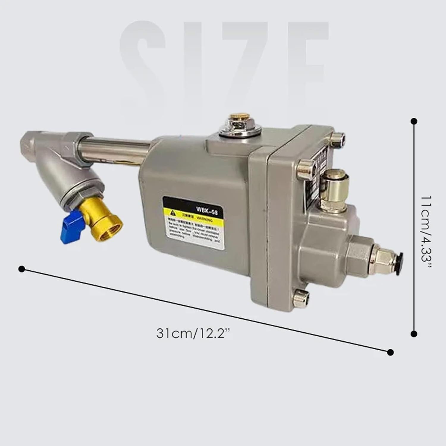 Válvula de drenaje automática sin pérdida de aire, condensado (1/2") completamente, drenaje rápido, no requiere electricidad, for tanques comprimidos, filtros, separadores(Wbk-58 Set)