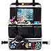 Backseat Car Organizer For Family by Motorishy- Best Toy Storage Bag For Traveling With Kids- Large Spacious Pockets- Tablet Holder and Book Compartment- Heavy Duty Back Seat Protector and Kick Mat