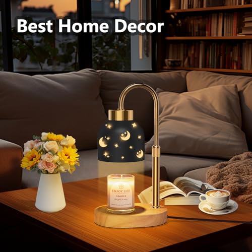 seenlast Candle Warmer Lamp with 2 Bulbs, with Dimmer Adjustable Height,Mothers Day Gifts,Vintage Home Decor,2/4/8H Timer — view 5