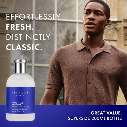 Ted Baker Original Skinwear Eau De Toilette, Woody Aromatic for Men, 200ml | Fresh long lasting woody aromatic EDT fragrance for him with citrus, herbs, sandalwood, amber and musk notes. - Image 6