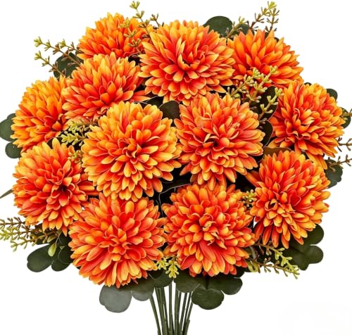 2 PCS Künstliche Herbstblumen Kunstblumen wie Echt Blumenstrau...