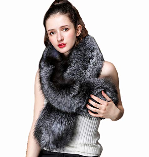 Scarf Women's Genuine Whole Fox Hair Scarf Neck Warmer Winter Neckerchief Wedding Party2
