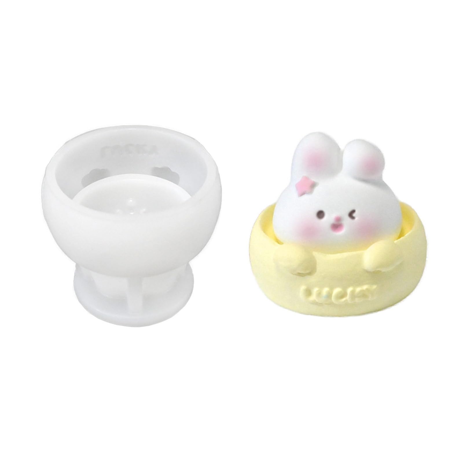 Buxuaaaa 3D Cup Rabbits Silicone Molds Soap Molds Craft Ornament Castings Craft Supplies Animal Silicone