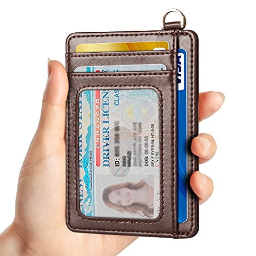 Image of Slim Minimalist Front Pocket Wallet, RFID Blocking Credit Card Holder Wallet with Detachable D-Shackle for Men Women