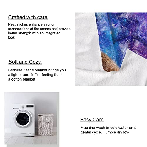 Yisumei Galaxy Sloth Throw Blanket Cute Sloth Nebula Milky Way Fleece Blanket Soft Warm Cozy For Sofa Couch Bed 60"X80" #TOP5