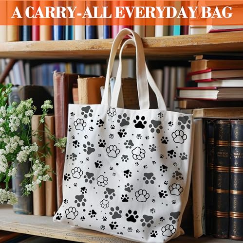 Bolso tote para mujer con diseño de huellas de perro miniatura 3