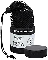 Winwell 12 Pack Official Ice Hockey Pucks - Regulation 6oz Size with Mesh Bag for Stick Handling & Training Drills