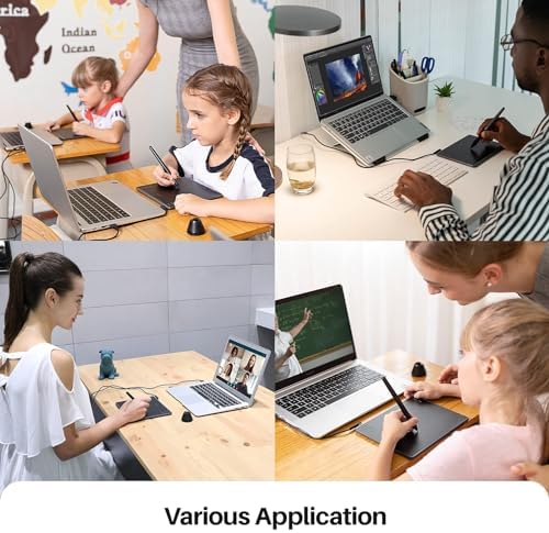 Bild 5 - HUION Inspiroy H430P Zeichentablett, 4,8 x 3 Zoll Grafiktablett mit Batterielosem Stift und 4 Hotkeys, zum Zeichnen, Schreiben, Gestalten, Unterrichten und Arbeiten mit Mac, PC, Linux und Mobilgeräten