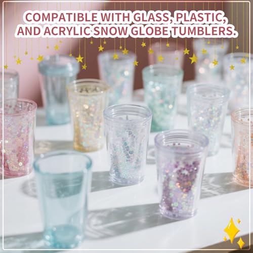 6 PCS Snow Globe Tumbler Supplies, Best Snow Globes Tumbler Starter Kit, Contains Squeeze Bottle/Funnel/Tweezers/Awl/Bent Needle Syringe, for DIY Making Glitter Snow Globe Cup by EGOBUY - Image 3