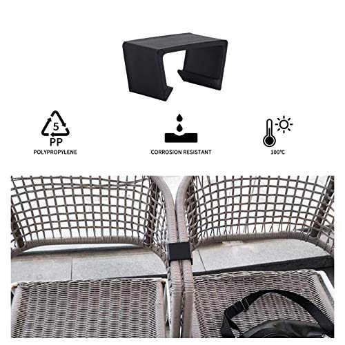 Hemoton 20Pcs Sofá Preto Conectar Grampos para Pátio Sofá Secional Cadeira de Vime Ao Ar Livre Sofá