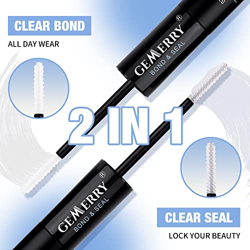 GEMERRY Lash Bond and Seal 10ml Eyelash Bond and Seal for Lash Clusters Strong Hold 48-72 Hours Cluster Lash Glue Waterproof Mascara Wand Bond and Seal (Clear, 10ml) — view 4