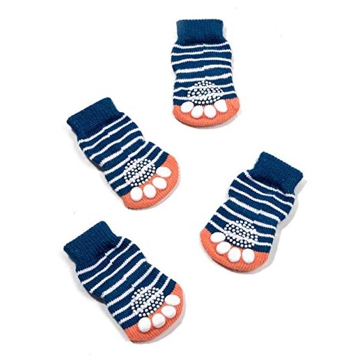 Pet Heroic 6 tamaños Calcetines Antideslizantes para Perros Gatos, Protectores de Patas para Perros Gatos, Control de tracción para el Uso en Interiores, Ajuste para Perros Extra pequeños a Grandes