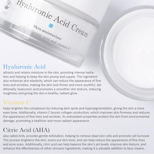 Eylleaf Hyaluronic Acid Cream - Facial Moisturizer with Vitamin C for Dry and Mature Skin 50ml - Image 5