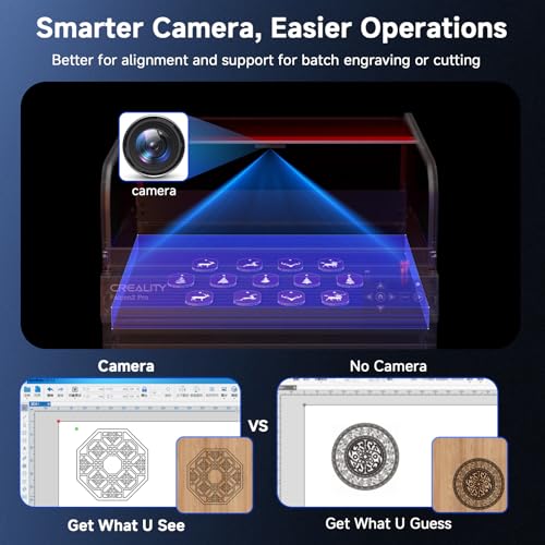 Image of Creality Falcon2 Pro 22W Laser Engraver, Enclosed Laser Cutter with Air Assist, HD Camera Positioning, Auto Fan, Class 1 Safety Laser Engravering Machine for Wood and Metal, Acrylic