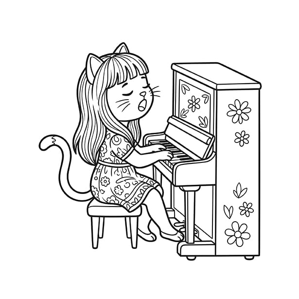 Cute Cozy Coloring: Rockstar Kitty image 4