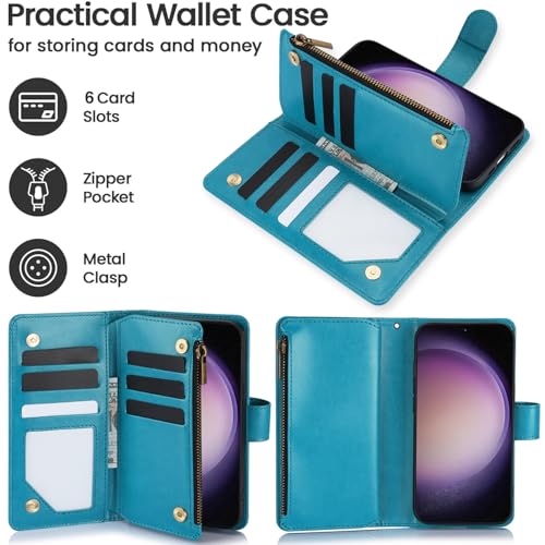 Protection Samsung S23 Plus anti-chute avec rangement cartes zippé