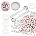 CRASPIRE 300 Pezzo di Perline di Cera Sigillanti Ottagonali Bastoncini con 4 Pezzi di Candele per Il tè e 2 Pezzi di Cucchiaio di Cera per Sigillare Timbri di Cera (Rosa Chiaro)