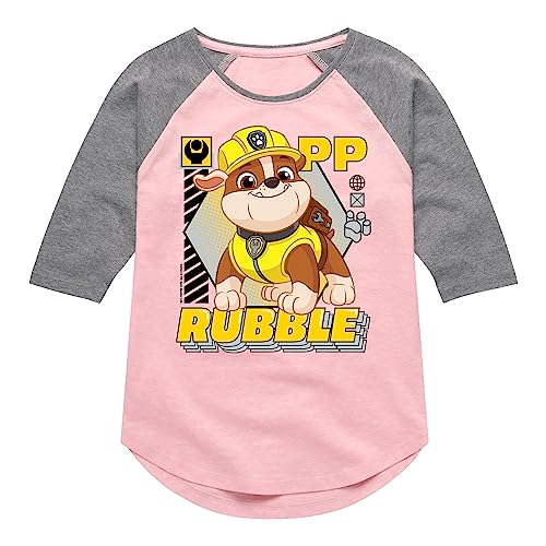 HYBRID APPAREL - Paw Patrol - Rubble Graphic - Toddler & Youth Girls Raglan Graphic T-Shirt