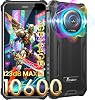 FOSSIBOT F101P Teléfono resistente desbloqueado, Smartphone impermeable, 7+64GB+1TB Almacenamiento, 4G Doble SIM OTG Octa-core 18W 10600mAh Volumen fuerte de 123dB Teléfono 5.45" Cámara de 24MP+8MP, 2026 Negro 2