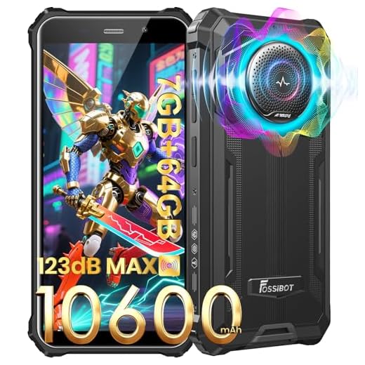 FOSSIBOT F101P Rugged Call Phone Unlocked,Waterproof Smartphone,7+64GB+1TB Storage,4G Dual SIM OTG Octa-core 18W10600mAh 123dB Loud Volume Phone 5.45" 24MP+8MP Camera,2026 Black