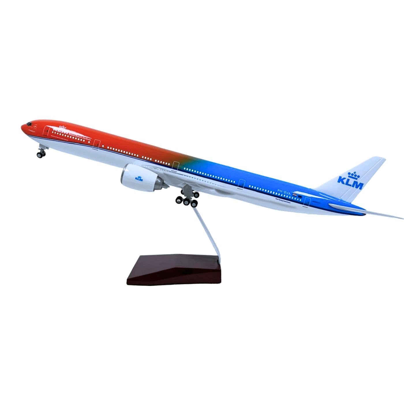 Chame LTD Model Plane Replica Realistic Large Scale with Voice Automated Lights | Aircraft with Stand | Premium Collectors Display | Aviation Gift (KLM 777 Boeing 1:57 Scale)