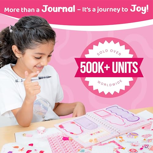 Image of jackinthebox DIY Journal for Girls Ages 8 12, 242 pcs Scrapbook Kit, Journal Kit, Includes 10 Mental Health Exercises, Valentine s Day Gift for 8 9 10 11 12 Year-Old Girls | Paper | Gold