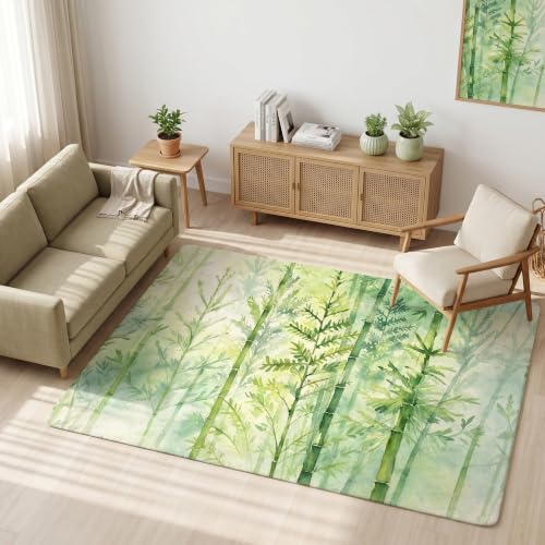 FUYEUN Watercolor Bamboo Forest Rug