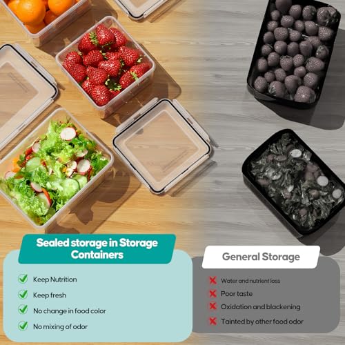 40 PCS Food Storage Containers with Lids Airtight (20 Containers & 20 Lids) - Plastic Food Containers for Kitchen Storage Reusable BPA-Free Leakproof Meal Prep Container with Labels & Pen - Image 6