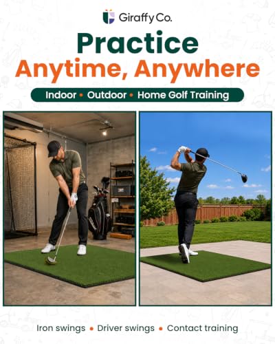 GIRAFFYCO Golf Hitting Mat, 1.5 x 1.2 m Indoor Outdoor Practice Turf Home - Image 4