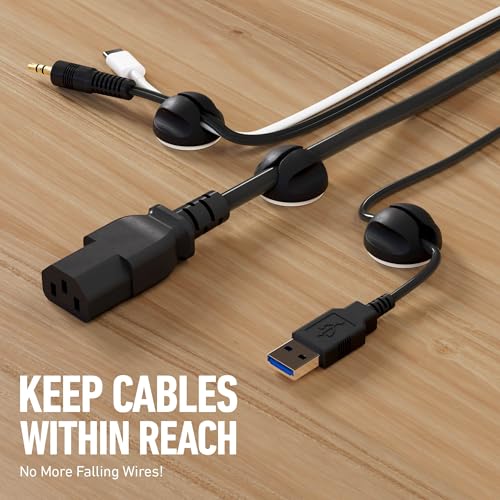 Kit Organizador de Cables para Escritorio D-Line – Bandeja Porta Cable para Gestión Bajo Escritorio con Envoltura en Espiral, Banda y Clips para Cables – Fácil de Instalar, Reduce Desorden, Mejora Apariencia miniatura 6