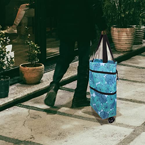 BESTonZON Zusammenklappbare Trolley-Taschen Zusammenklappbare Einkaufstasche Mit Rädern Faltbarer Einkaufswagen… – Bild 5
