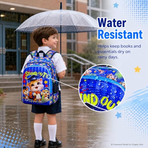 Image of AGSDON 3PCS Backpacks for Girls, 16 inch Elementary Kids Backpack Preschool School Bookbags and Lunch Box