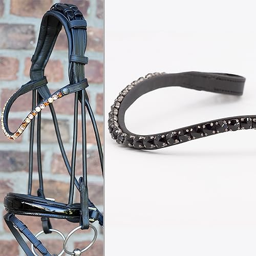 Heinick Performance Trense | Lack Leder Braun | Vollblut Größe | Mit Abnehmbarem Sperrriemen