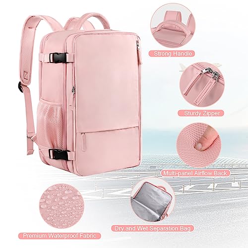 Image of Sinaliy Large Travel Backpack for Women, 40L Carry On Backpack, 17 Inch Laptop Waterproof Backpack, College Bookbag, Backpack for Women, as Person Item Flight Approved