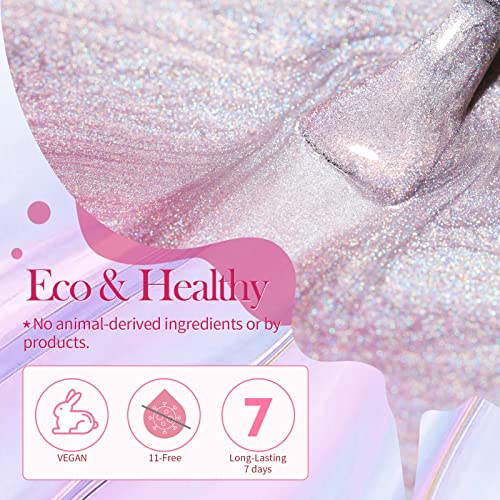 Born Pretty Glitzer Nagellack, Thermo Nagellack Holographic Nagellack Thermoeffekt Glitter Regenbogen Shining Glitter… – Bild 7