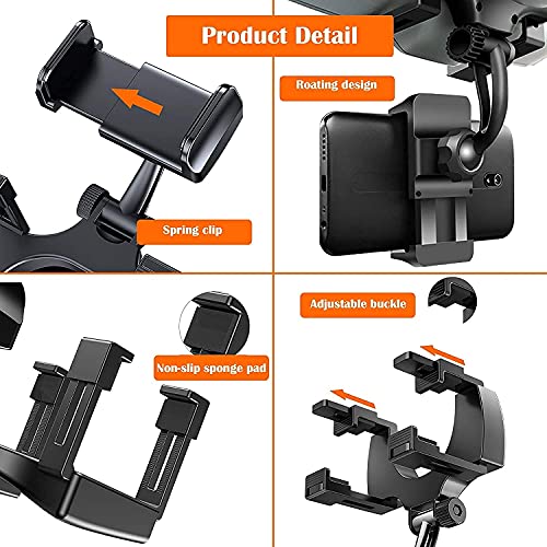 Image of GROX Anti Shake & Fall Prevention 360 Degree Rotation Adjustable Anti Vibration Car Phone Holder for Rear View Mirror Mount Stand - Supports Mobile Up to 6.5 inch Smartphones